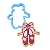 Ballet Shoes Cookie Cutter | Stamp | Stencil #1 Girly / Dolls / Princess Cookie Cutter Lady MINI - 2 Inches (5cm) Cookie Cutter ONLY (Outline) 