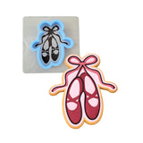 Ballet Shoes Cookie Cutter | Stamp | Stencil #1 Girly / Dolls / Princess Cookie Cutter Lady MINI - 2 Inches (5cm) **BUNDLE** Cutter + Stencil 
