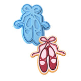 Ballet Shoes Cookie Cutter | Stamp | Stencil #1 Girly / Dolls / Princess Cookie Cutter Lady MINI - 2 Inches (5cm) **BUNDLE** Cutter + Stamp 