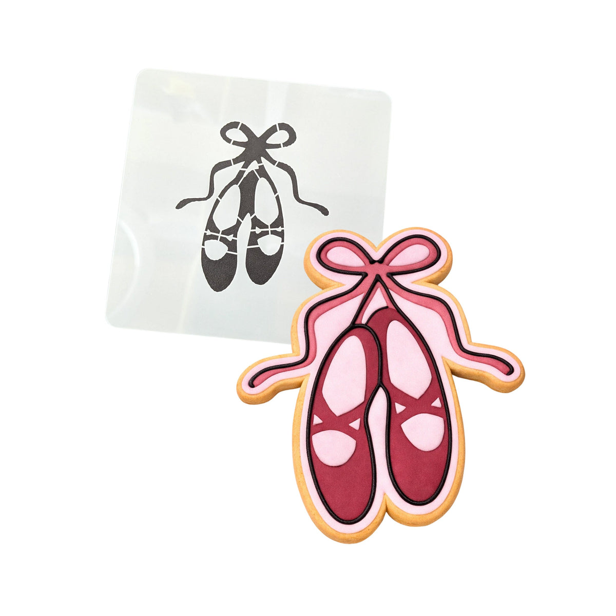 Ballet Shoes Cookie Cutter | Stamp | Stencil #1 Girly / Dolls / Princess Cookie Cutter Lady MINI - 2 Inches (5cm) Stencil ONLY 