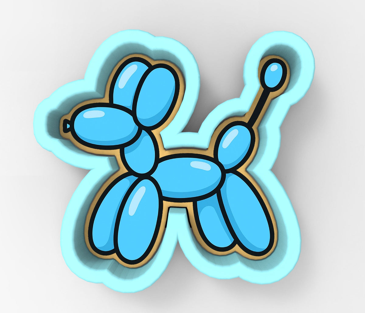 a blue dog shaped object on a white background
