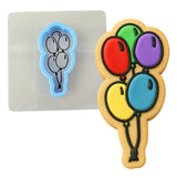 Balloons Cookie Cutter | Stamp | Stencil #1 Mom / Dad / Bday / Party Cookie Cutter Lady MINI - 2 Inches (5cm) **BUNDLE** Cutter + Stencil 