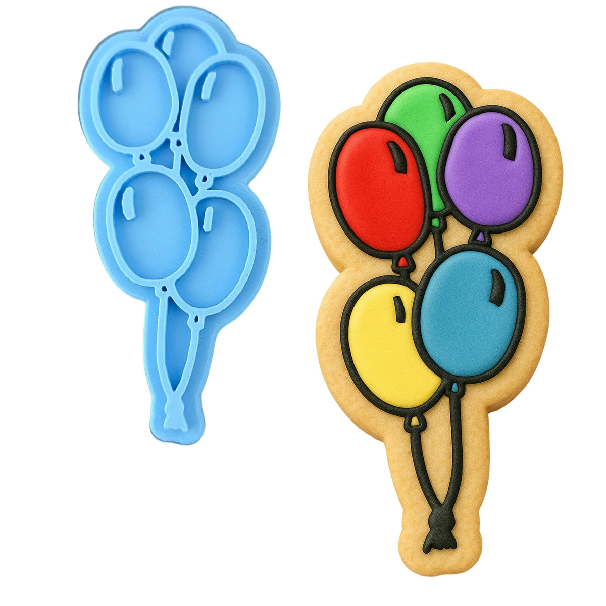 Balloons Cookie Cutter | Stamp | Stencil #1 Mom / Dad / Bday / Party Cookie Cutter Lady MINI - 2 Inches (5cm) Stamp ONLY 