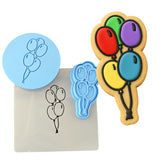 Balloons Cookie Cutter | Stamp | Stencil #1 Mom / Dad / Bday / Party Cookie Cutter Lady MINI - 2 Inches (5cm) **FULL SET BUNDLE** Cutter + Stamp + Stencil + Debosser **BEST DEAL** 