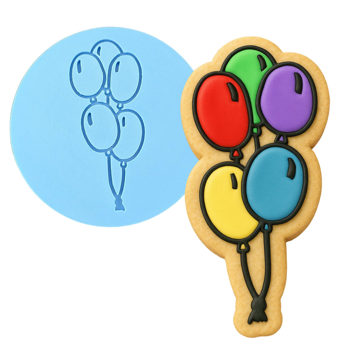 Balloons Cookie Cutter | Stamp | Stencil #1 Mom / Dad / Bday / Party Cookie Cutter Lady MINI - 2 Inches (5cm) Debosser ONLY 