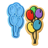 Balloons Cookie Cutter | Stamp | Stencil #1 Mom / Dad / Bday / Party Cookie Cutter Lady MINI - 2 Inches (5cm) **BUNDLE** Cutter + Stamp 