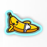 a sticker of a banana with a bandage on it