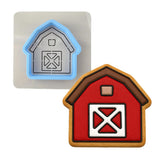 Barn Cookie Cutter | Stamp | Stencil #1 Animals & Dinosaurs Cookie Cutter Lady MINI - 2 Inches (5cm) **BUNDLE** Cutter + Stencil 