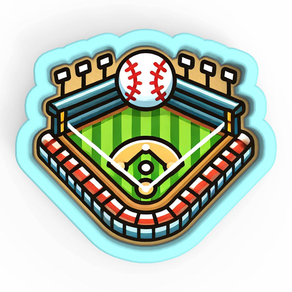 a paper cut out of a baseball field