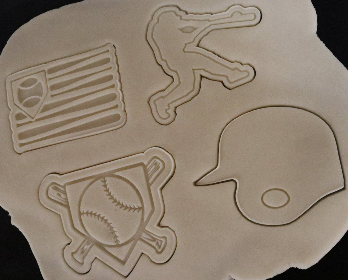 Baseball Base and Bat Cookie Cutter Outline & Stamp #1 Sports Cookie Cutter Lady 