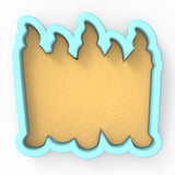 a paper cutout of three people standing next to each other