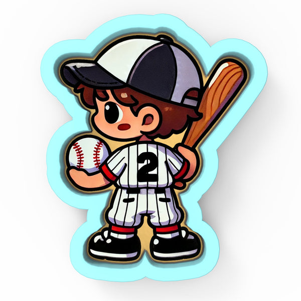 a cartoon baseball player holding a baseball bat