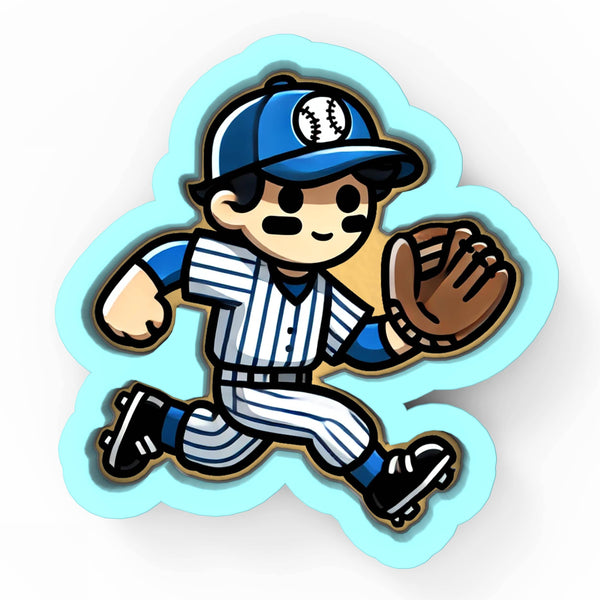 a baseball player running with a ball in his hand