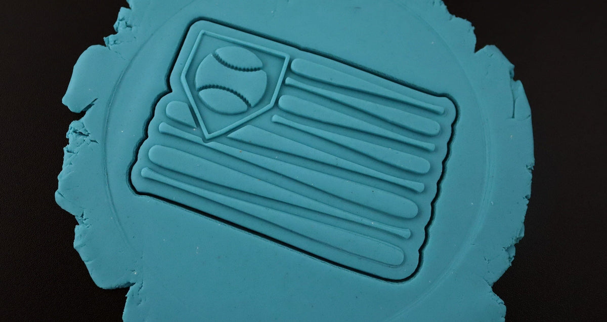 Baseball Flag Cookie Cutter | Stamp | Stencil #1 Sports Cookie Cutter Lady 