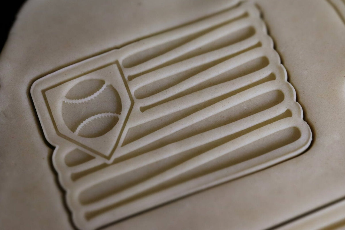 Baseball Flag Cookie Cutter | Stamp | Stencil #1 Sports Cookie Cutter Lady 