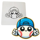 a picture of a sticker of a baseball player