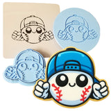 three cookie cutters with different designs on them