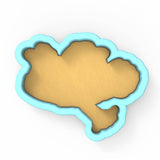 a cookie cutter shaped like a speech bubble