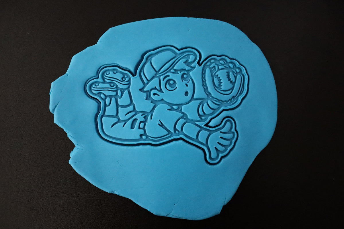 Baseball Shortstop Diving Catch Cookie Cutter | Stamp | Stencil - SHARP EDGES - FAST Shipping - Choose Your Own Size! #1 Cookie Cutter Lady 