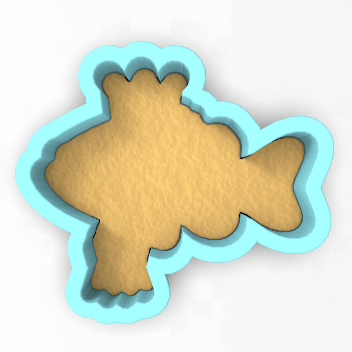 a cookie cutter shaped like a fish