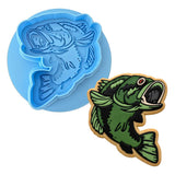 Bass Cookie Cutter | Stamp | Stencil #1 Boys/ Army / Outdoorsman Cookie Cutter Lady MINI - 2 Inches (5cm) **BUNDLE** Cutter + Debosser 