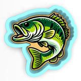 a sticker of a fish with its mouth open