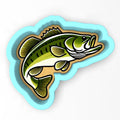 a sticker of a fish on a white background