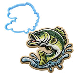 Bass Splash 1 Cookie Cutter | Stamp | Stencil - SHARP EDGES - FAST Shipping - Choose Your Own Size! #1 Cookie Cutter Lady LITTLE - 3 Inches (7.62cm) Cookie Cutter ONLY (Outline) 