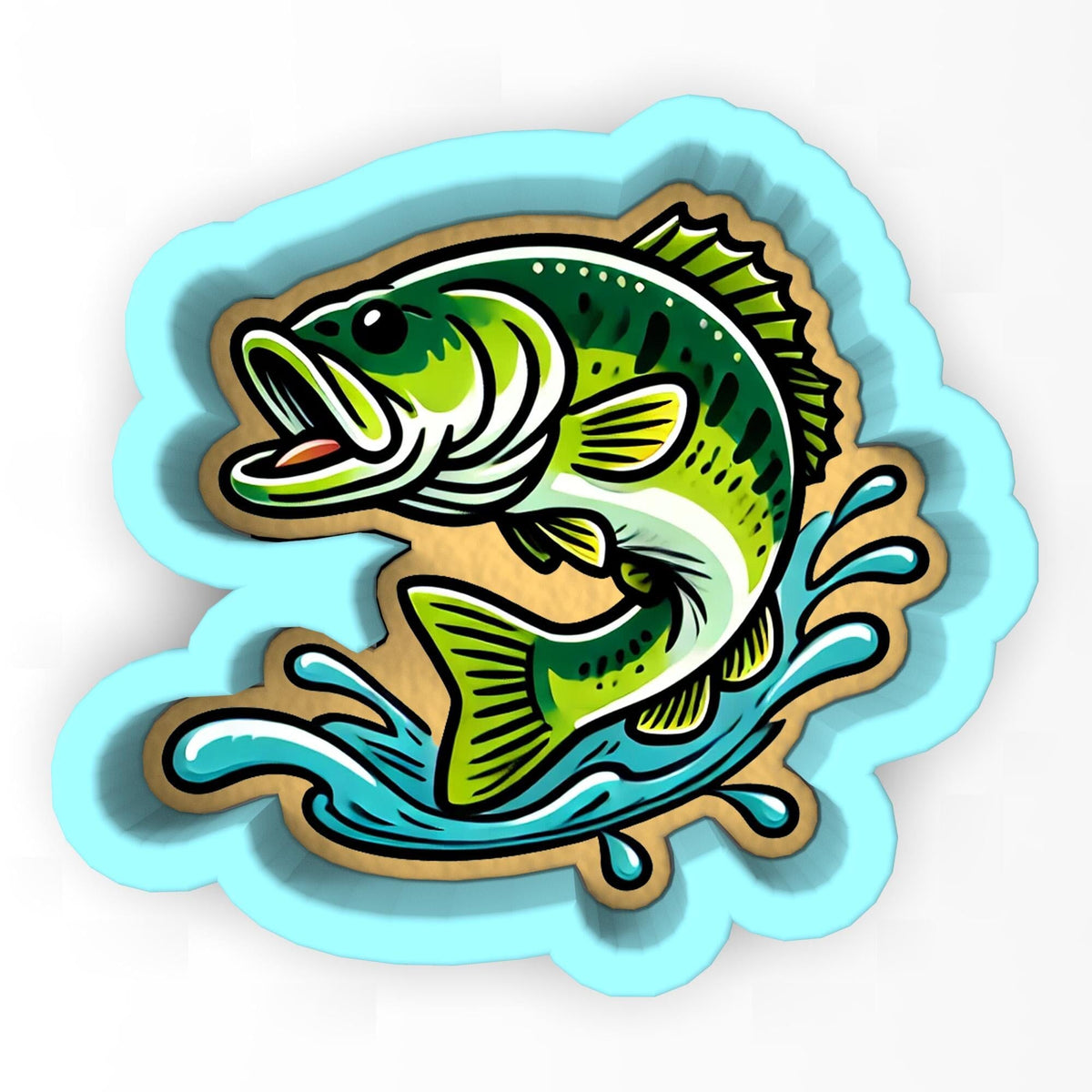 a fish jumping out of the water on a white background