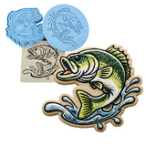 Bass Splash 1 Cookie Cutter | Stamp | Stencil - SHARP EDGES - FAST Shipping - Choose Your Own Size! #1 Cookie Cutter Lady LITTLE - 3 Inches (7.62cm) **FULL SET BUNDLE** Cutter + Stamp + Stencil + Debosser **BEST DEAL** 