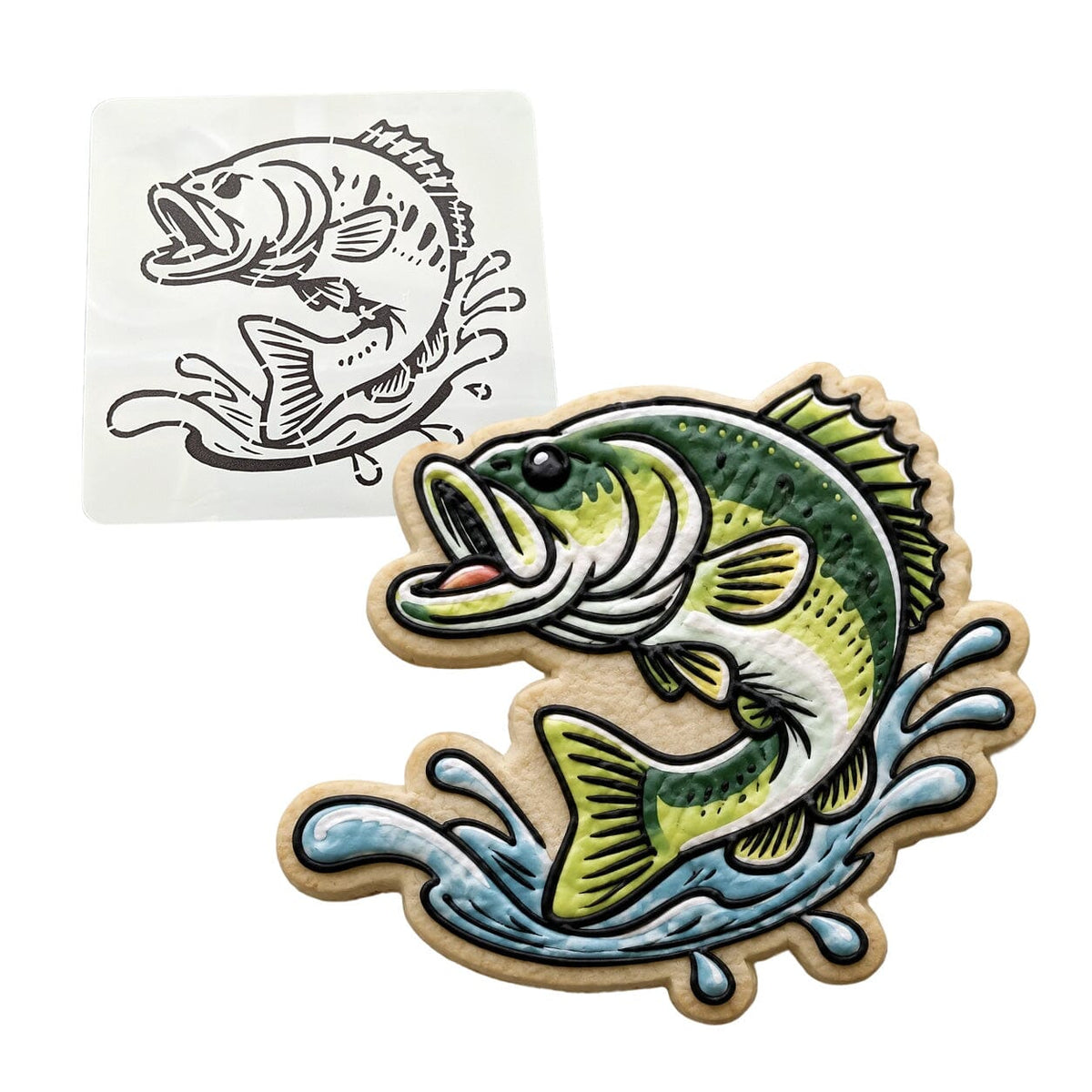 Bass Splash 1 Cookie Cutter | Stamp | Stencil - SHARP EDGES - FAST Shipping - Choose Your Own Size! #1 Cookie Cutter Lady LITTLE - 3 Inches (7.62cm) Stencil ONLY 