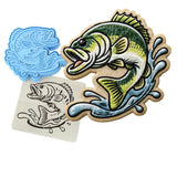 Bass Splash 1 Cookie Cutter | Stamp | Stencil - SHARP EDGES - FAST Shipping - Choose Your Own Size! #1 Cookie Cutter Lady LITTLE - 3 Inches (7.62cm) **BUNDLE** Cutter + Stamp + Stencil 