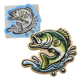 Bass Splash 1 Cookie Cutter | Stamp | Stencil - SHARP EDGES - FAST Shipping - Choose Your Own Size! #1 Cookie Cutter Lady LITTLE - 3 Inches (7.62cm) **BUNDLE** Cutter + Stencil 