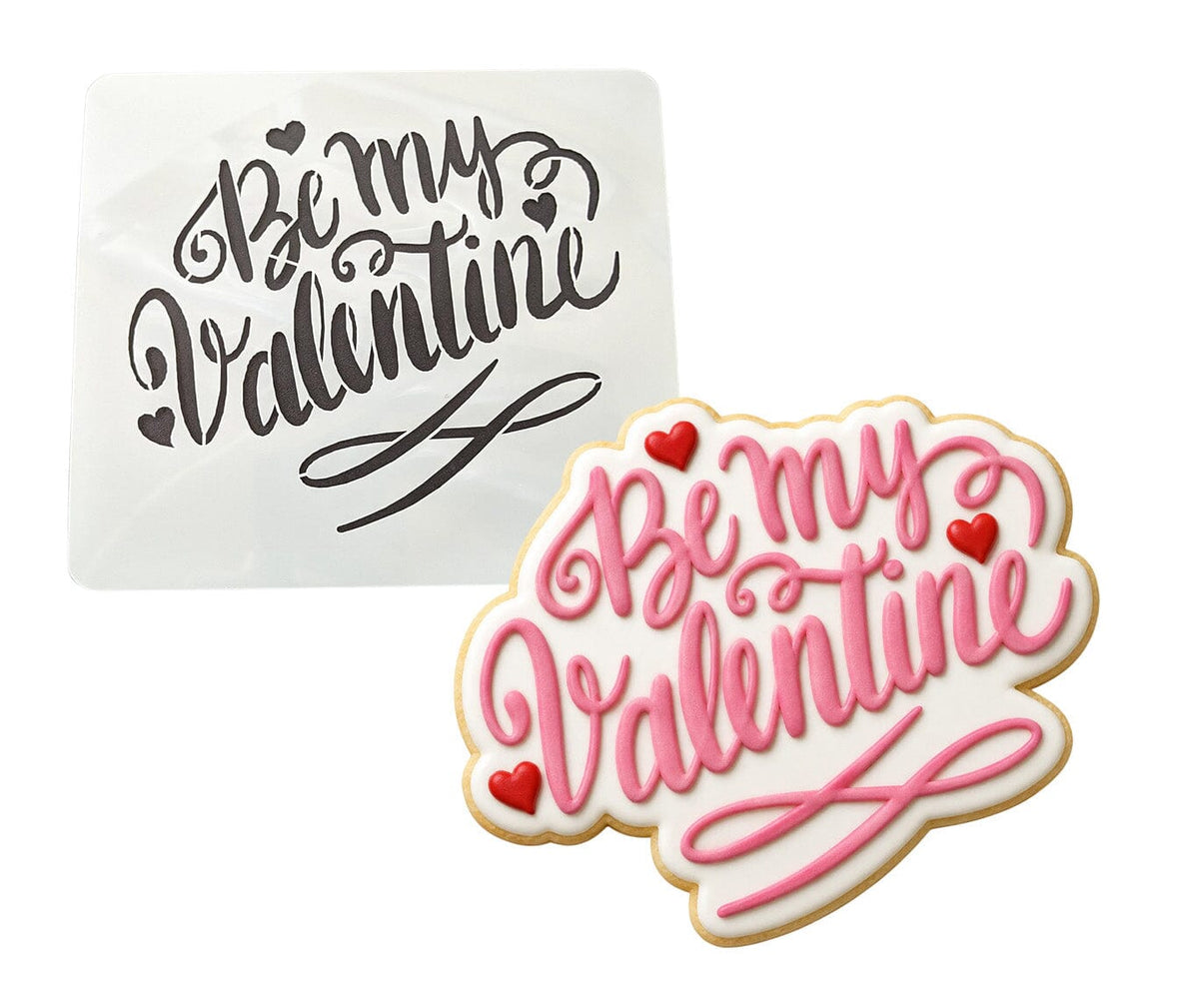 Be My Valentine Cookie Cutter | Stamp | Stencil #1 Wedding / Baby / V Day Cookie Cutter Lady MINI - 2 Inches (5cm) Stencil ONLY 