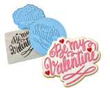 Be My Valentine Cookie Cutter | Stamp | Stencil #1 Wedding / Baby / V Day Cookie Cutter Lady MINI - 2 Inches (5cm) **FULL SET BUNDLE** Cutter + Stamp + Stencil + Debosser **BEST DEAL** 