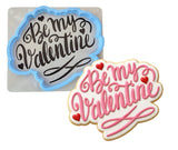 Be My Valentine Cookie Cutter | Stamp | Stencil #1 Wedding / Baby / V Day Cookie Cutter Lady MINI - 2 Inches (5cm) **BUNDLE** Cutter + Stencil 