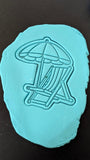 Beach Chair and Umbrella Cookie Cutter | Stamp | Stencil | Debosser #1 Cookie Cutter Lady 