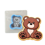 Bear Body Cookie Cutter | Stamp | Stencil #1 Wedding / Baby / V Day Cookie Cutter Lady MINI - 2 Inches (5cm) **BUNDLE** Cutter + Stencil 
