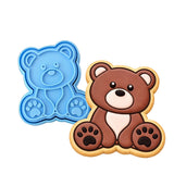 Bear Body Cookie Cutter | Stamp | Stencil #1 Wedding / Baby / V Day Cookie Cutter Lady MINI - 2 Inches (5cm) **BUNDLE** Cutter + Stamp 