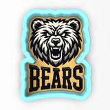 a sticker of a bear with the word bears on it
