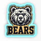 a sticker of a bear with the word bears on it