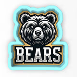 a sticker of a bear with the word bears on it