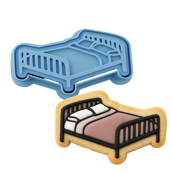 Bed Cookie Cutter | Stamp | Stencil #1 Bachelorette & Bachelor Cookie Cutter Lady MINI - 2 Inches (5cm) **BUNDLE** Cutter + Stamp 