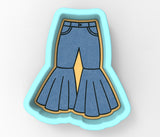 a paper cut out of a blue skirt