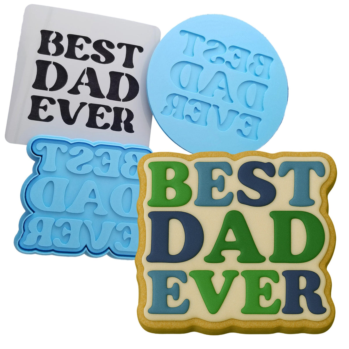 a cookie with the words best dad ever and a cookie with the words best dad