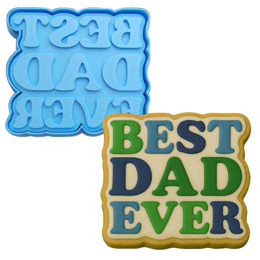 a cookie that says best dad ever and a cookie that says best dad ever