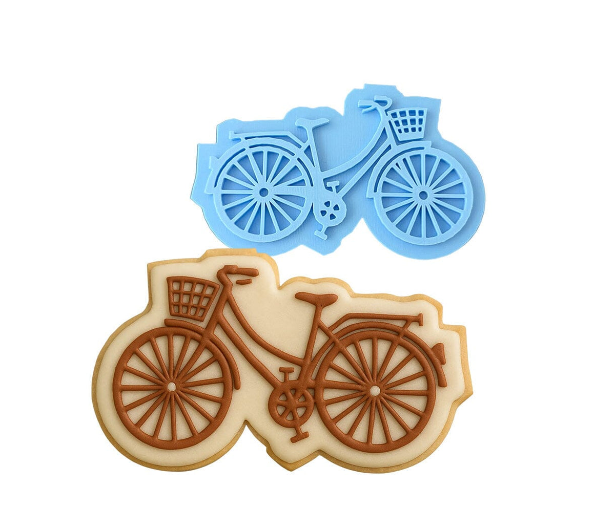 Bicycle Cookie Cutter | Stamp | Stencil #1 Easter / Spring / Flower Cookie Cutter Lady 2 Inch Small Cupcake Stamp Only No