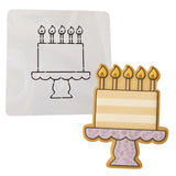 Birthday Cake on Platter Cookie Cutter | Stamp | Stencil - SHARP EDGES - FAST Shipping - Choose Your Own Size! #1 Cookie Cutter Lady LITTLE - 3 Inches (7.62cm) Stencil ONLY 