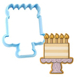 Birthday Cake on Platter Cookie Cutter | Stamp | Stencil - SHARP EDGES - FAST Shipping - Choose Your Own Size! #1 Cookie Cutter Lady LITTLE - 3 Inches (7.62cm) Cookie Cutter ONLY (Outline) 