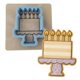 Birthday Cake on Platter Cookie Cutter | Stamp | Stencil - SHARP EDGES - FAST Shipping - Choose Your Own Size! #1 Cookie Cutter Lady LITTLE - 3 Inches (7.62cm) **BUNDLE** Cutter + Stencil 